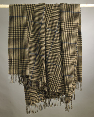 Teviot Check Lambswool Blanket Brown